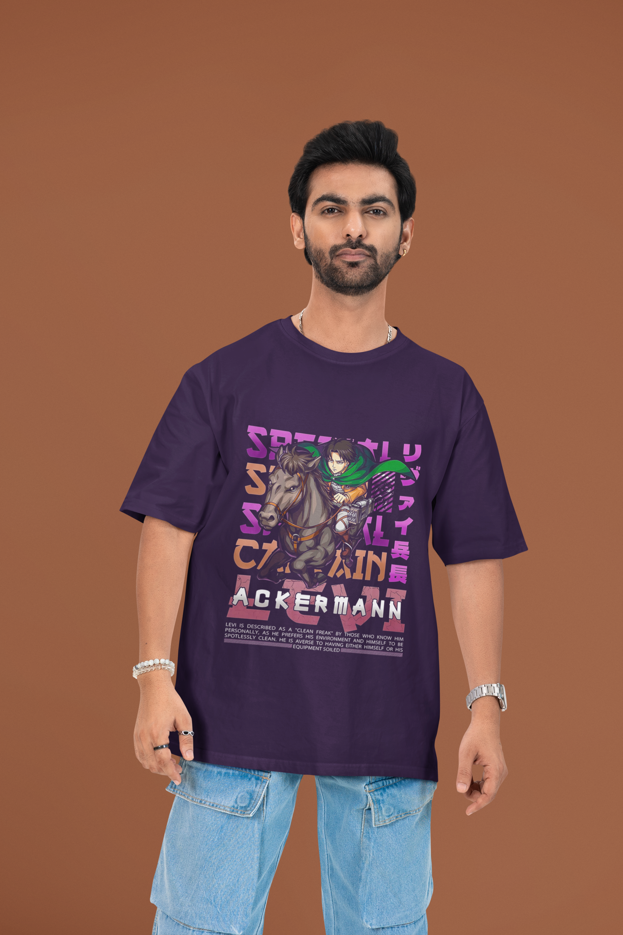 Men's Purple Ackermann Anime Special Unisex Printed T-Shirt