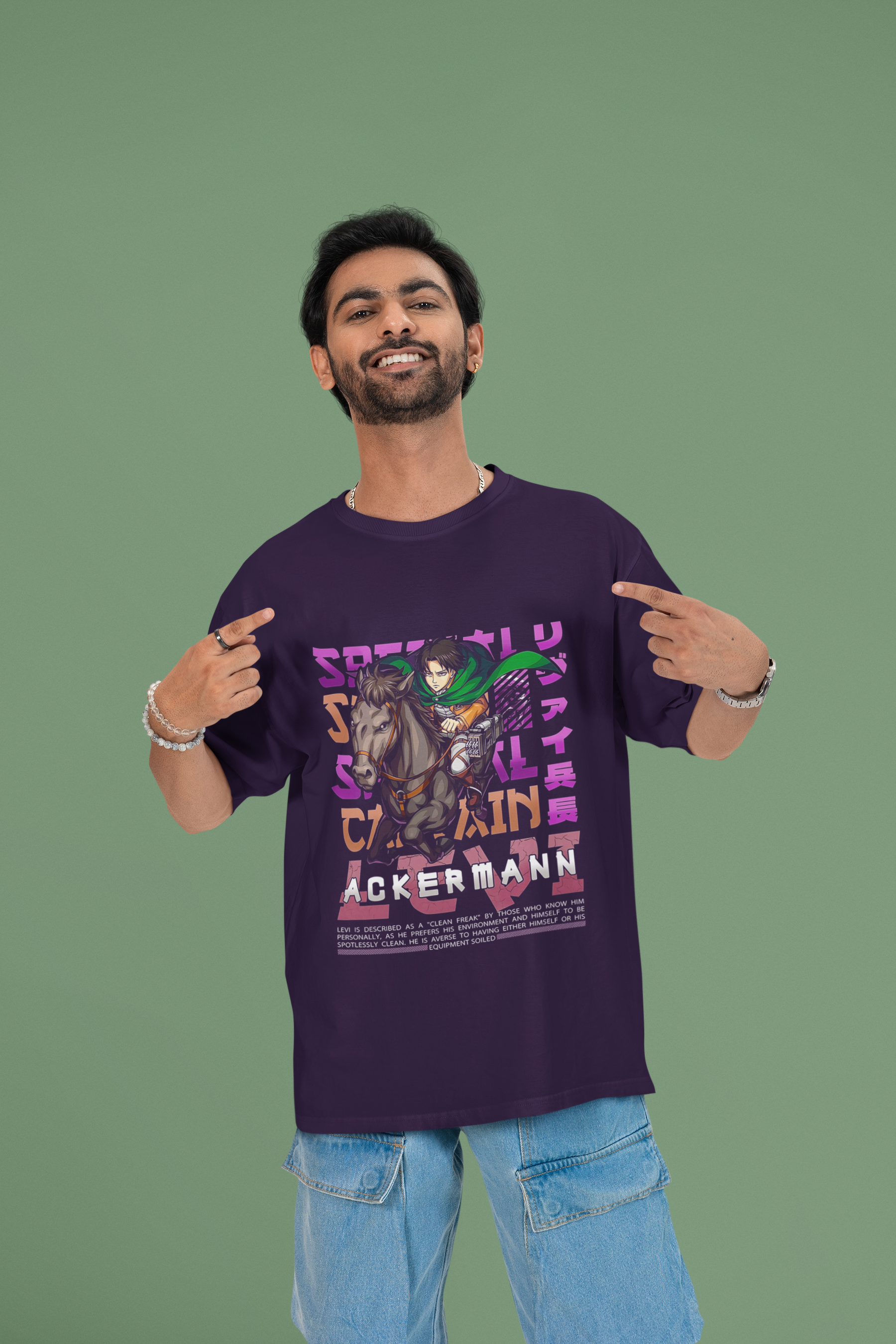 Men's Purple Ackermann Anime Special Unisex Printed T-Shirt