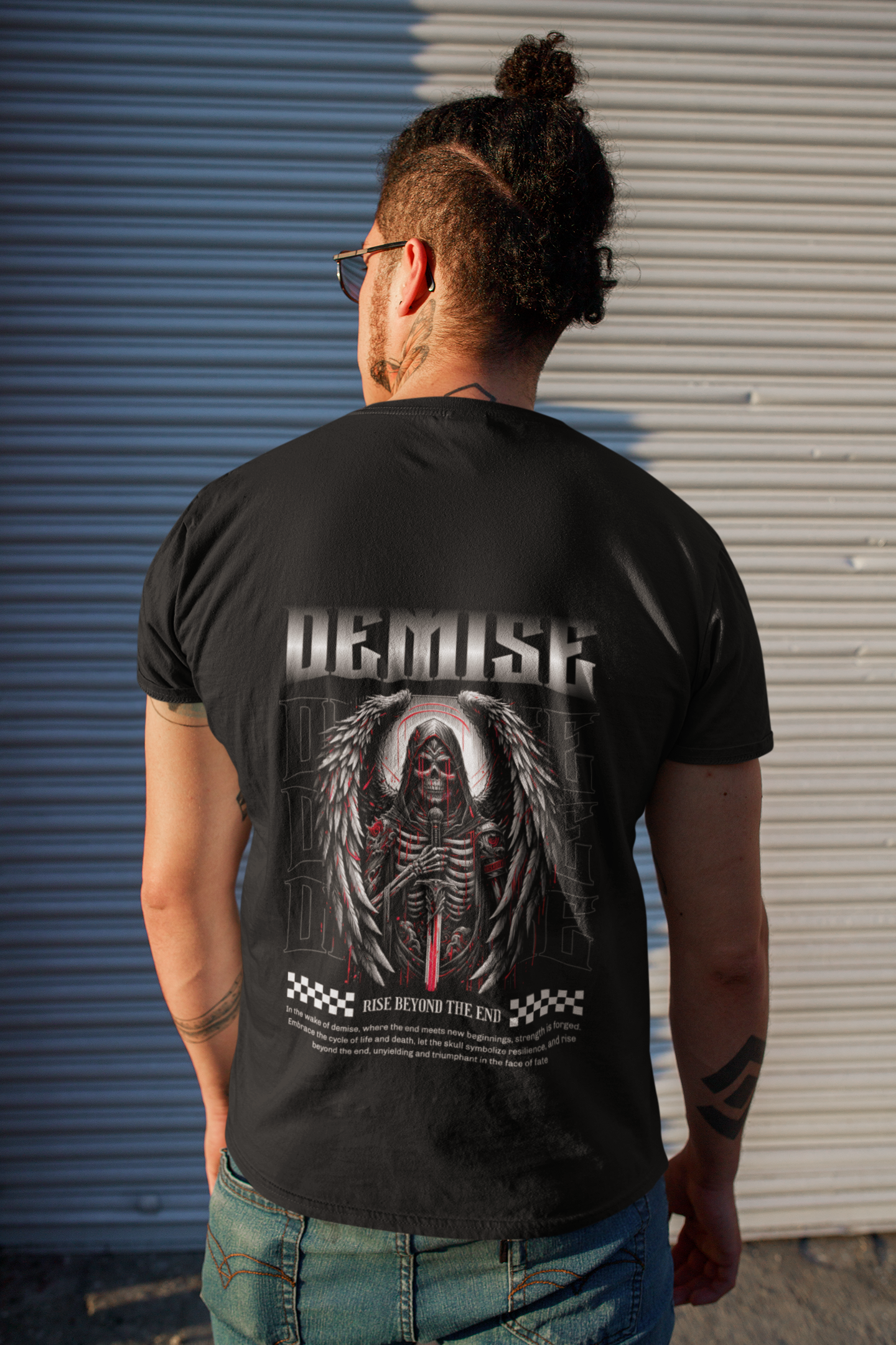 Men's Black Demise Printed Unisex Classic T-shirt