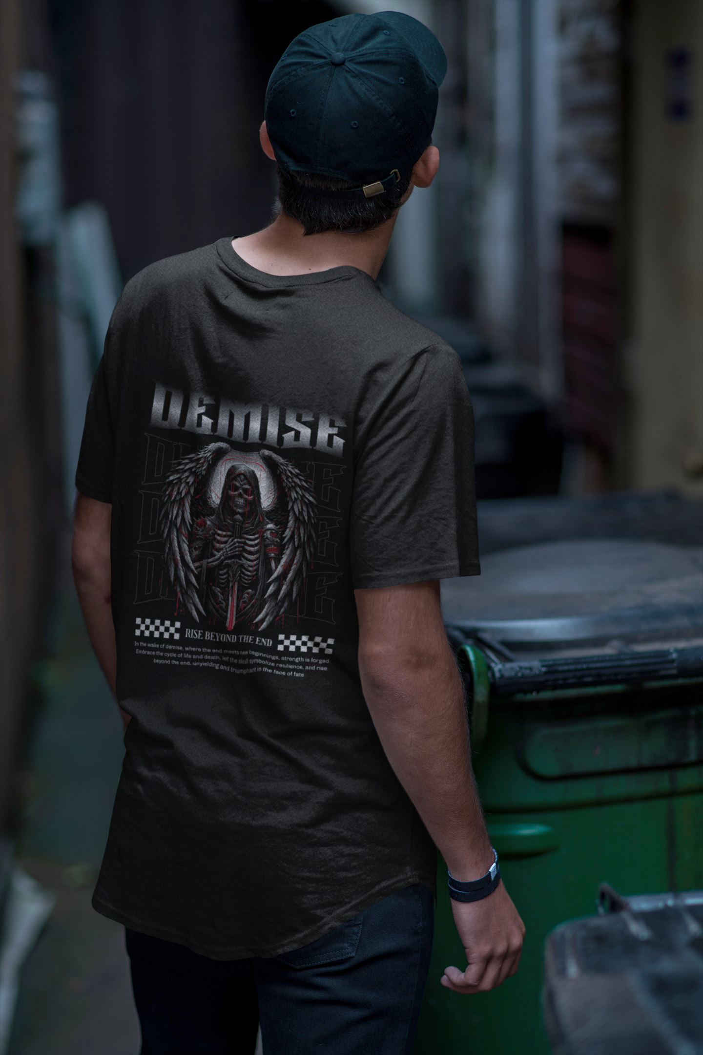 Men's Black Demise Printed Unisex Classic T-shirt