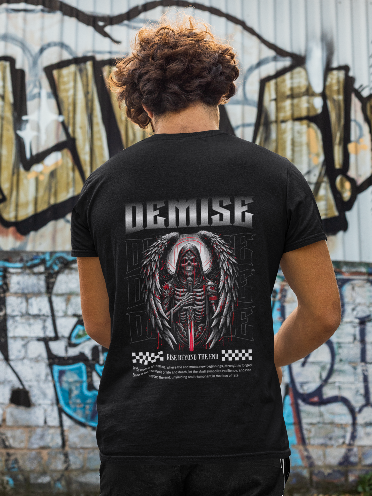 Men's Black Demise Printed Unisex Classic T-shirt