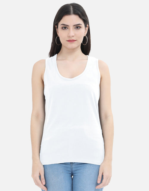 Women's White Slim Fit Tank Top