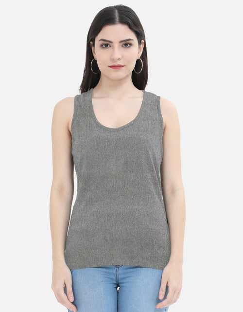 Women's Charcoal Melange Slim Fit Tank Top