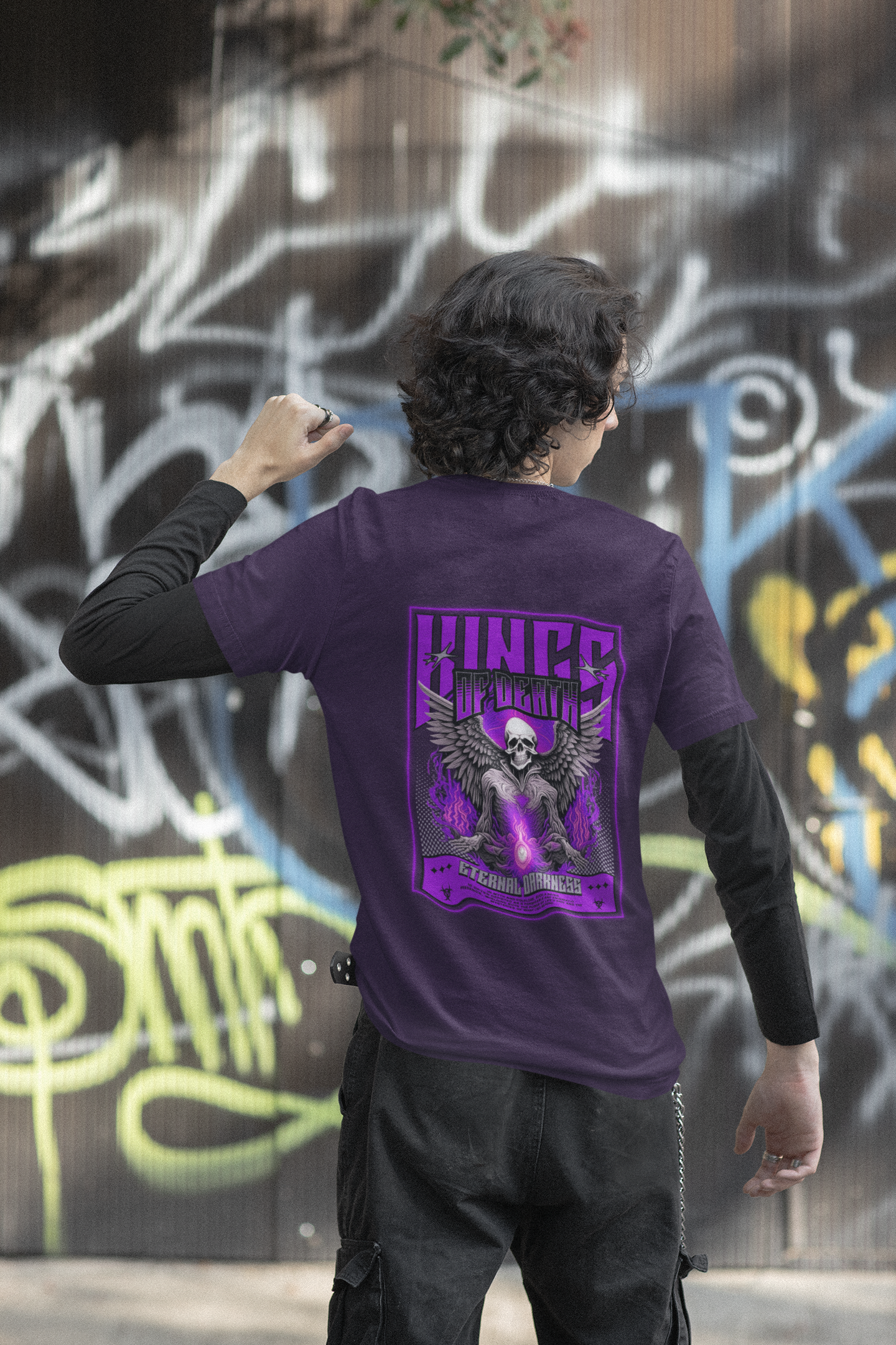 Men's Purple Kings Of Death Printed Unisex Classic T-shirt