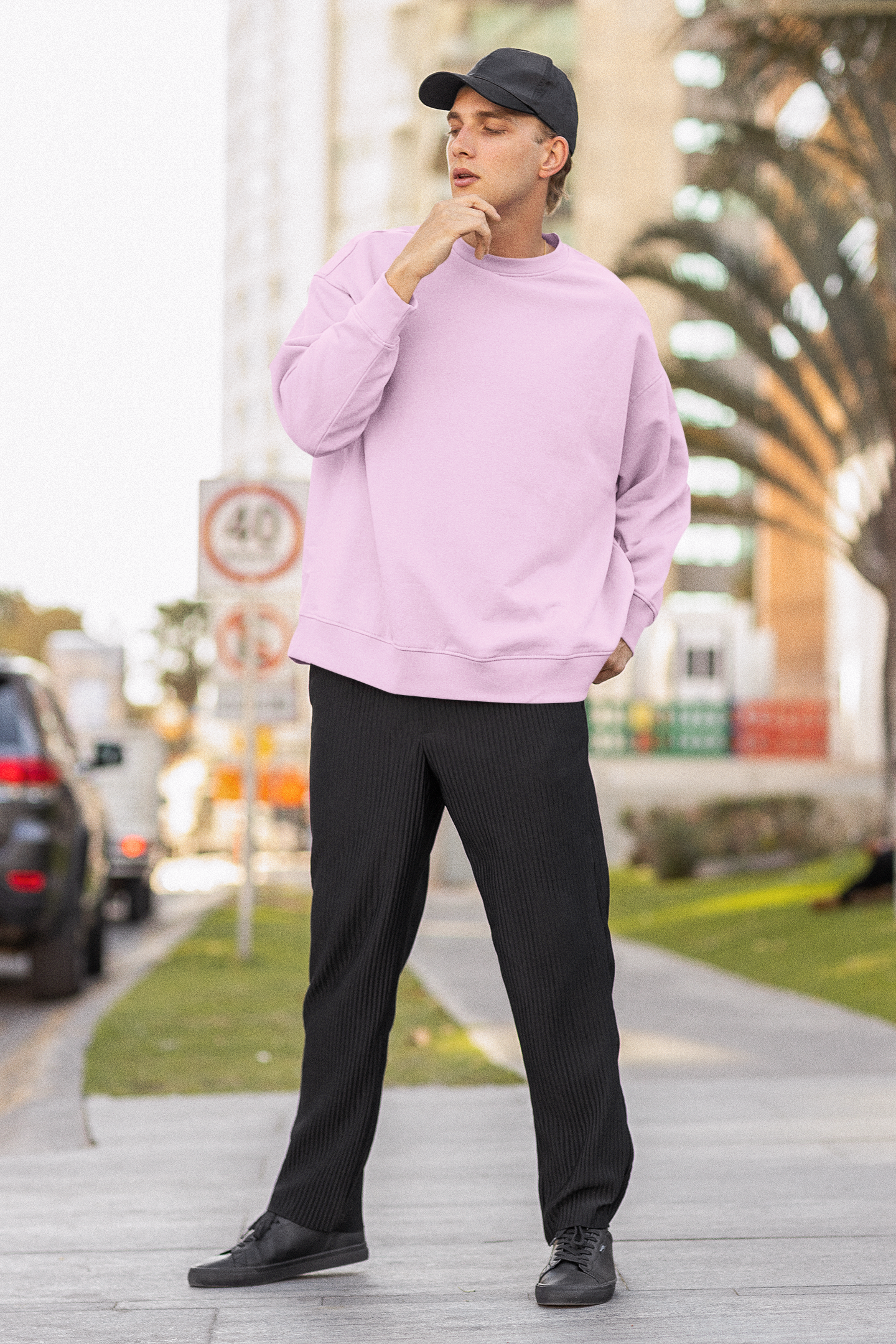 Men's Plain Oversized Sweatshirt
