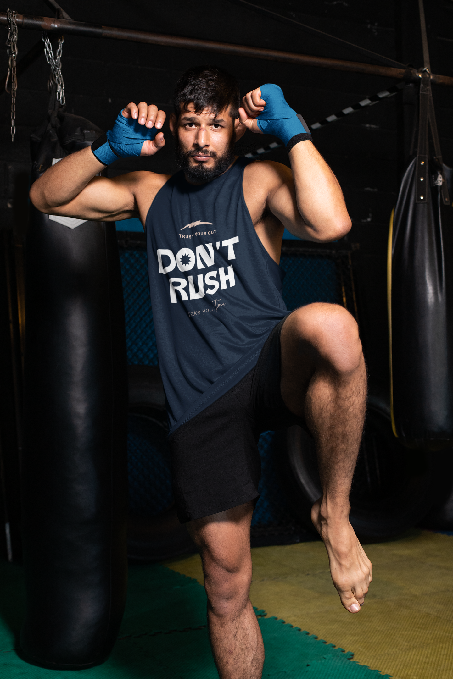 Men's Don't Rush Take Your Time Graphic Printed Sleeveless Vest