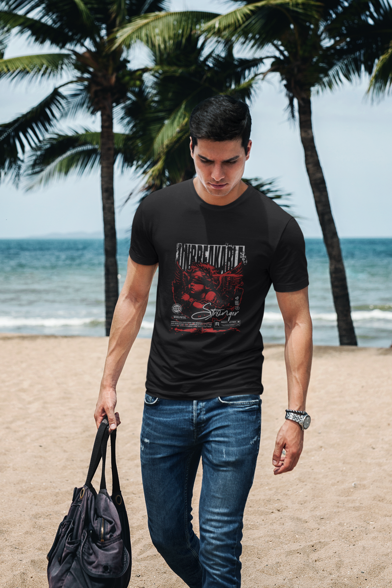Men's Black Unbreakable Printed Unisex Classic T-shirt