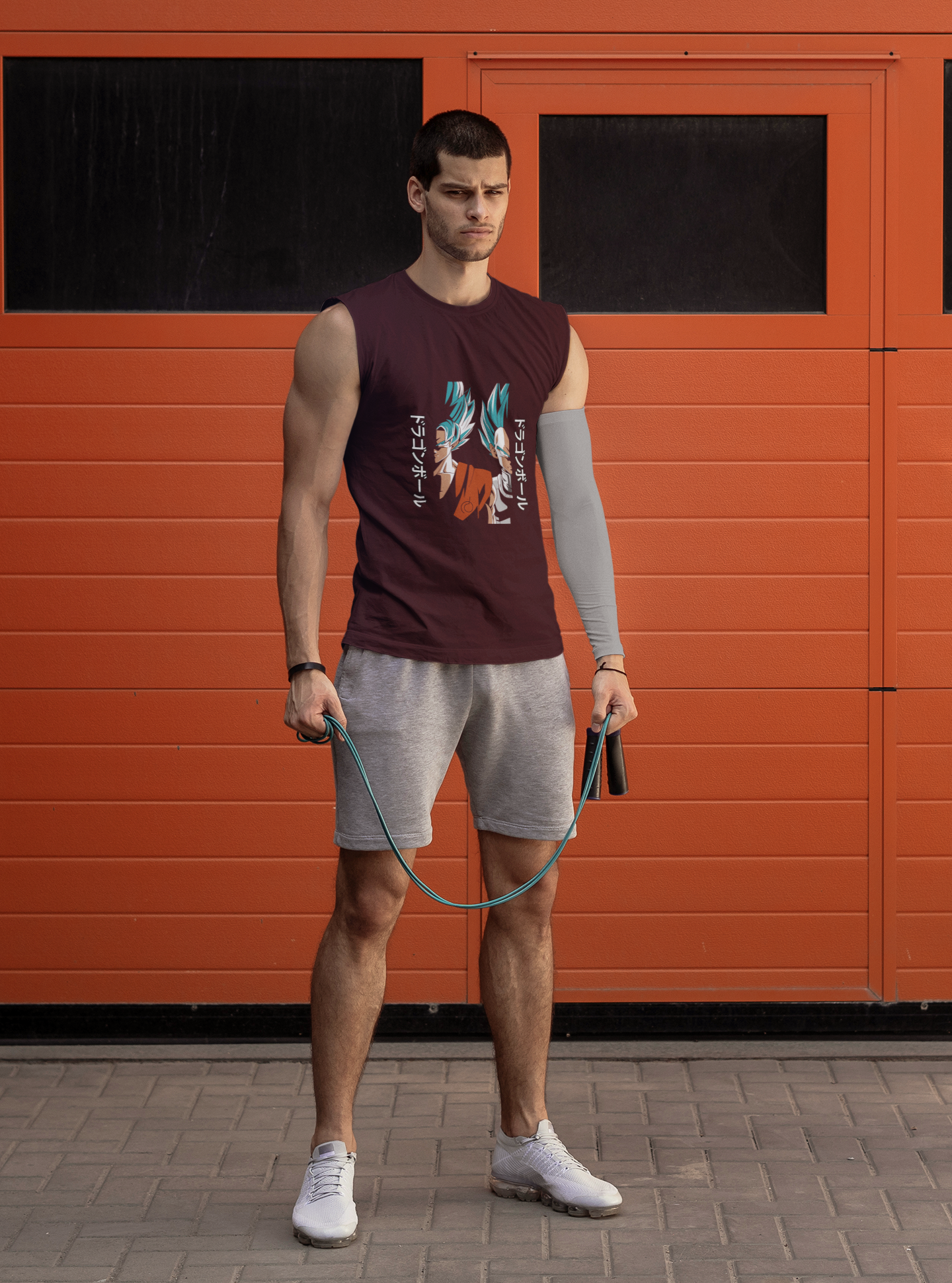 Men's Maroon Anime Graphic Printed T-shirt