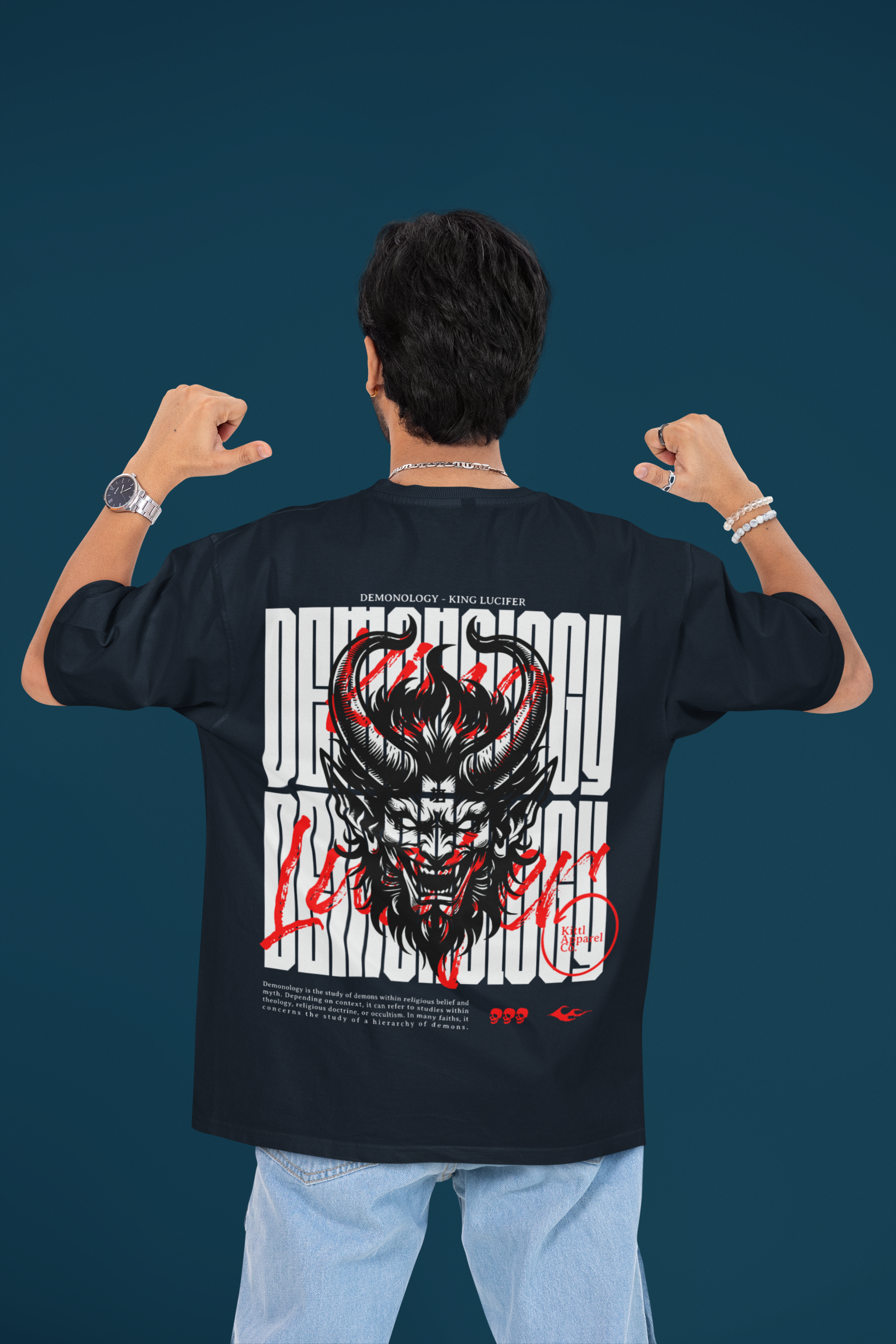 Men's KING LUCIFER Oversized Classic Printed T-Shirt