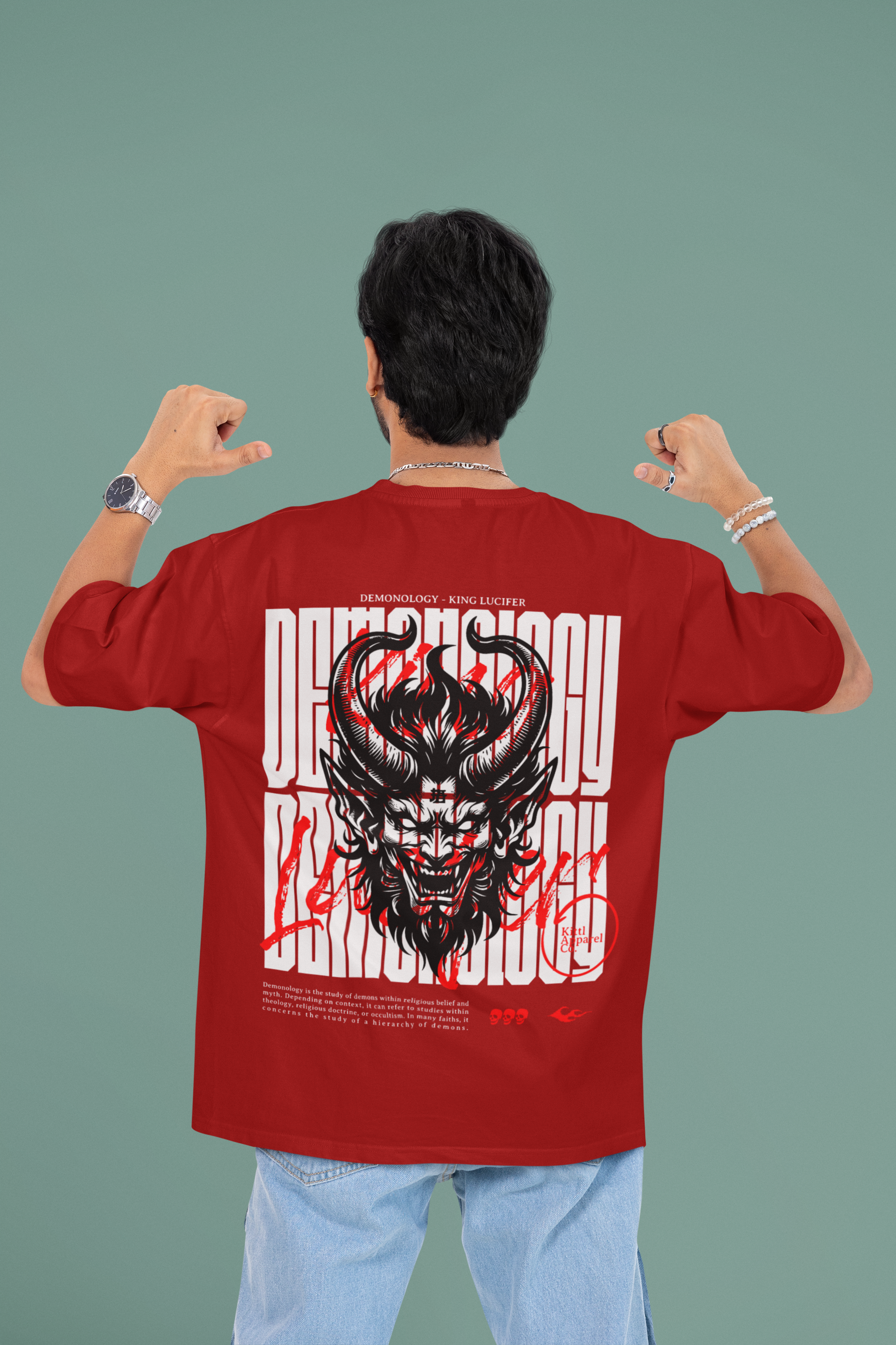 Men's KING LUCIFER Oversized Classic Printed T-Shirt
