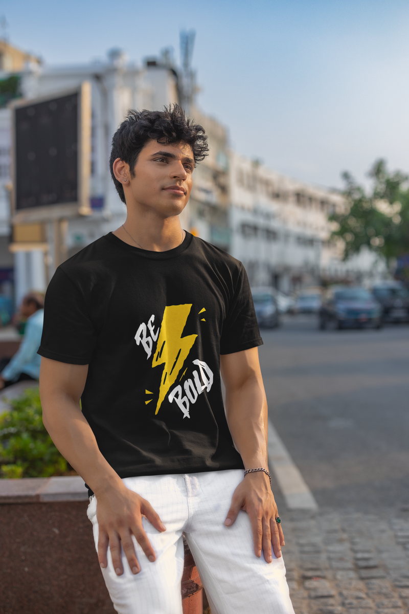 Men's Black Be Bold Graphic Printed T-shirt