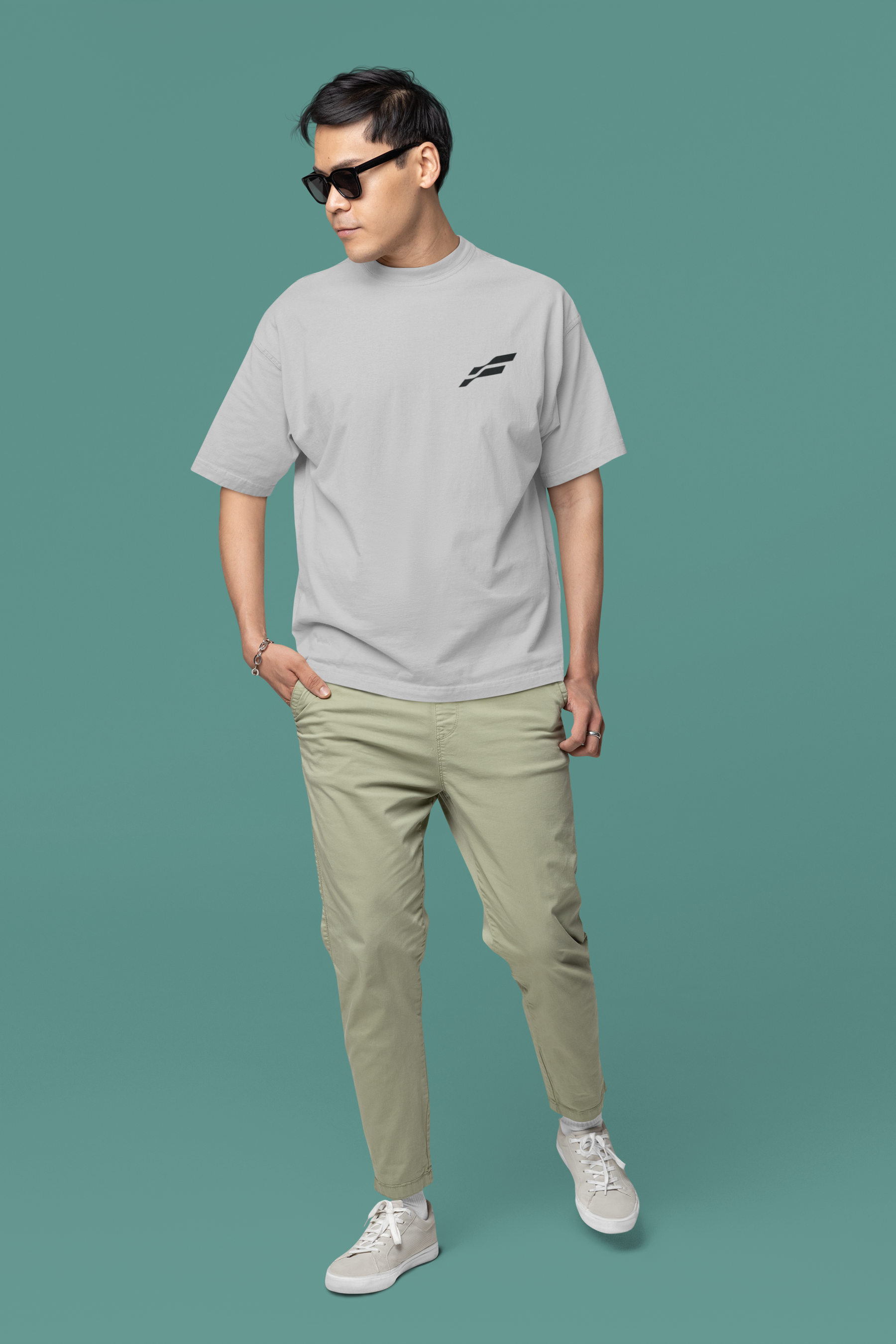 Men's Funnki Fearless Tiger Special Printed Oversized Classic T-shirt