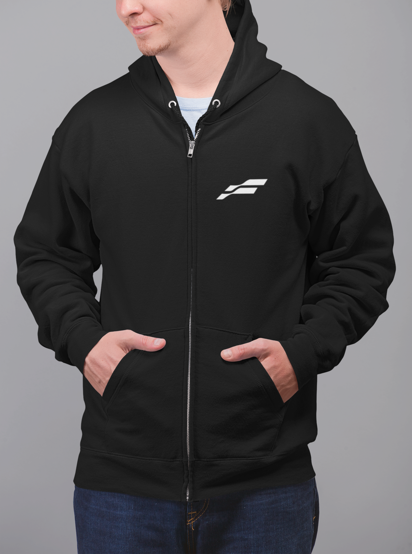 Men's Black Funnki Official ZIP Hoodies