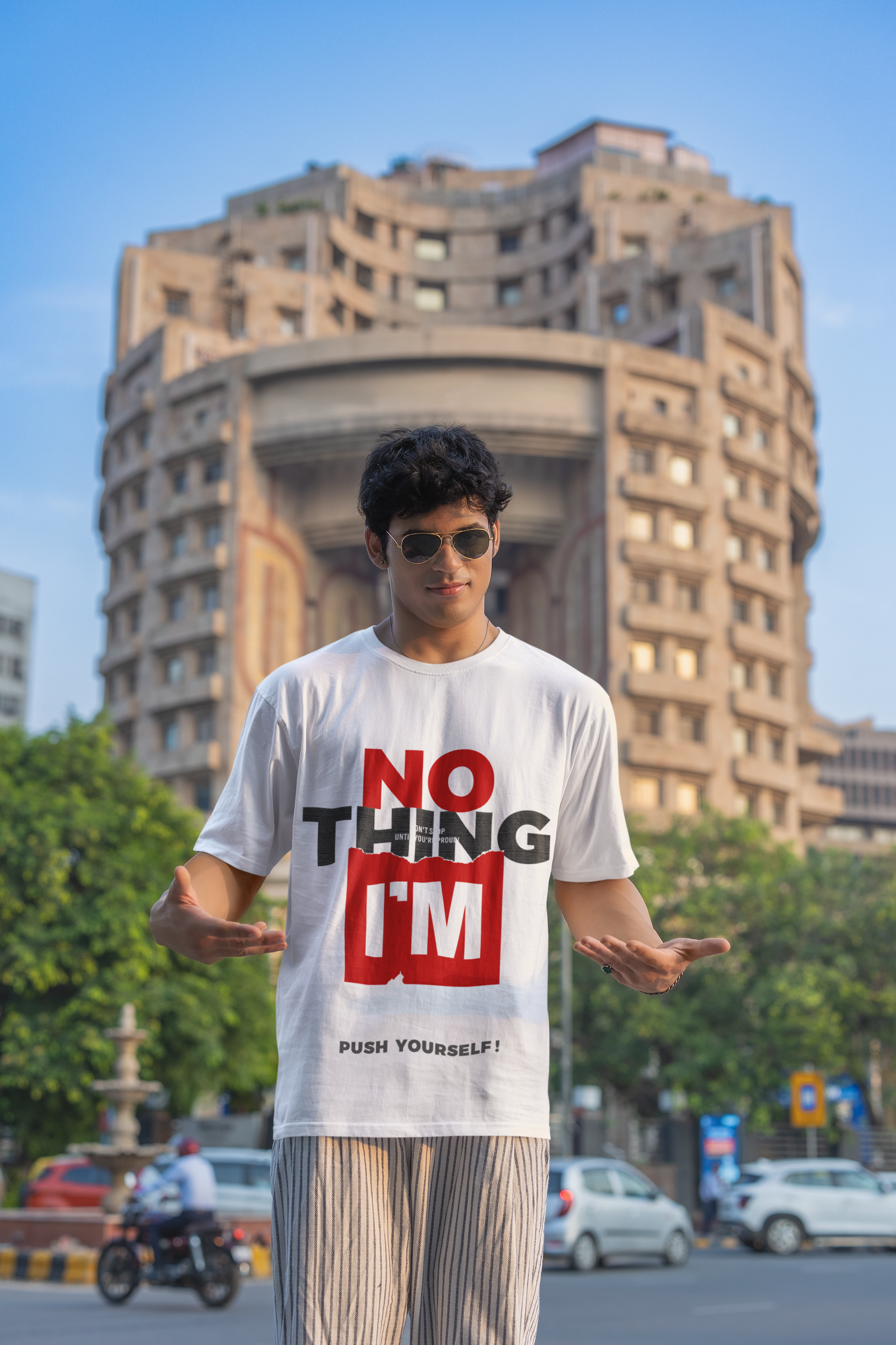 "Push Yourself" Inspirational Cotton T-Shirt