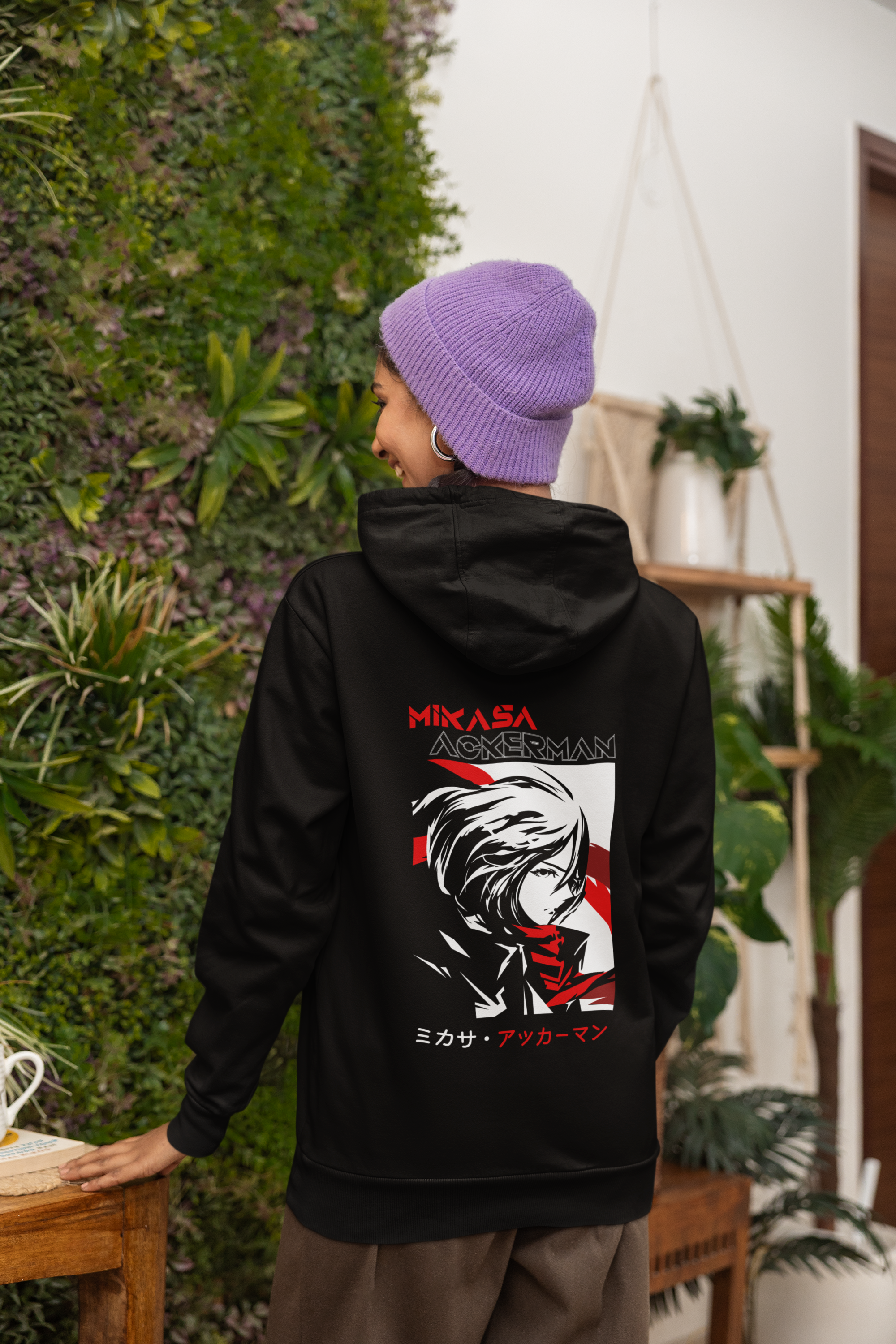 Women's Black Attack On Titan Special Printed Oversized Hoodie