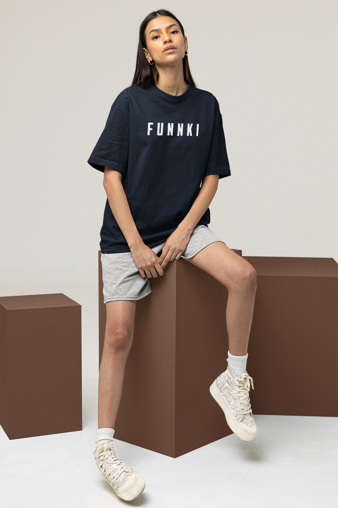 Women's The Girl Next Door Oversized Printed T-Shirt