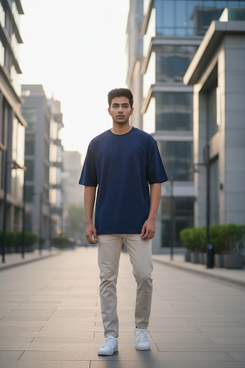 Plain Navy Blue Front View No Graphic