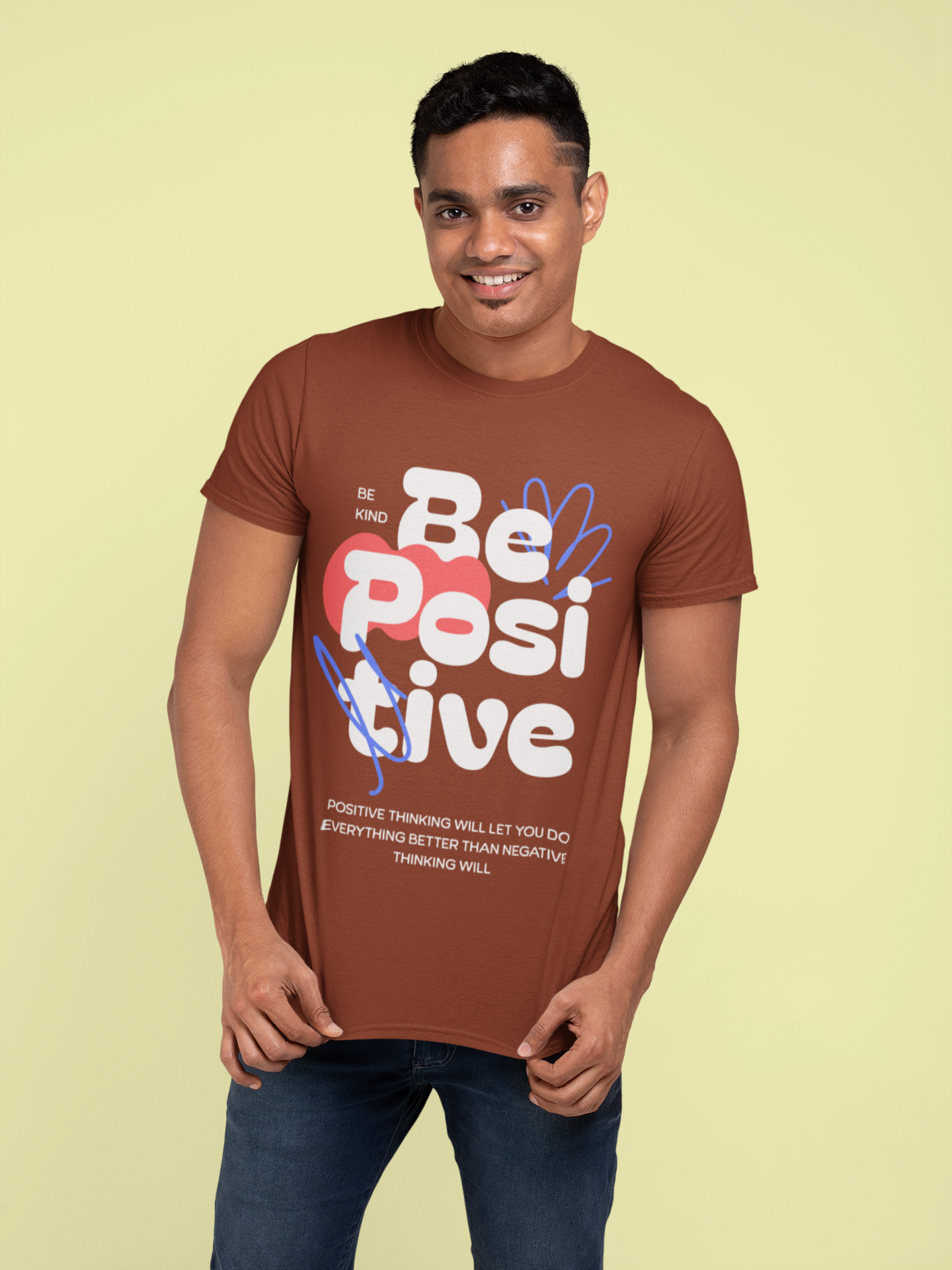Men's Be Kind Be Positive Special Printed Unisex Classic T-shirt