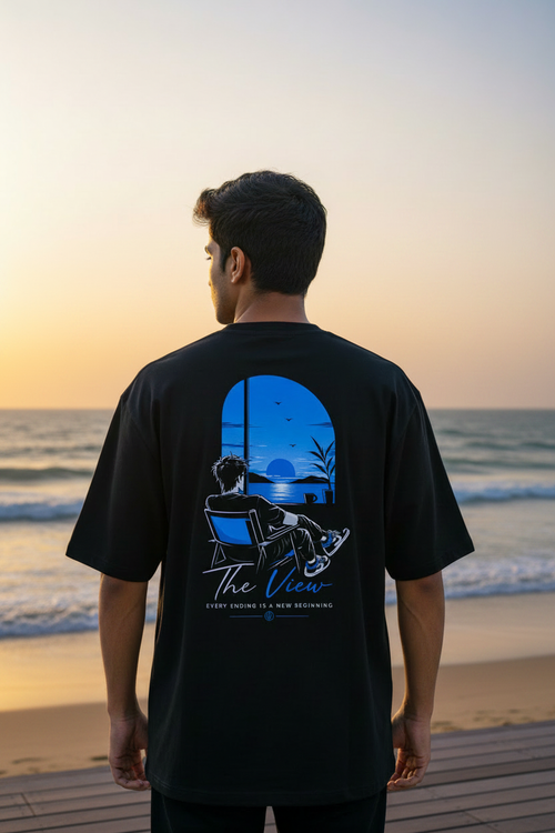 Men's The View Typography Oversized Printed T-shirt