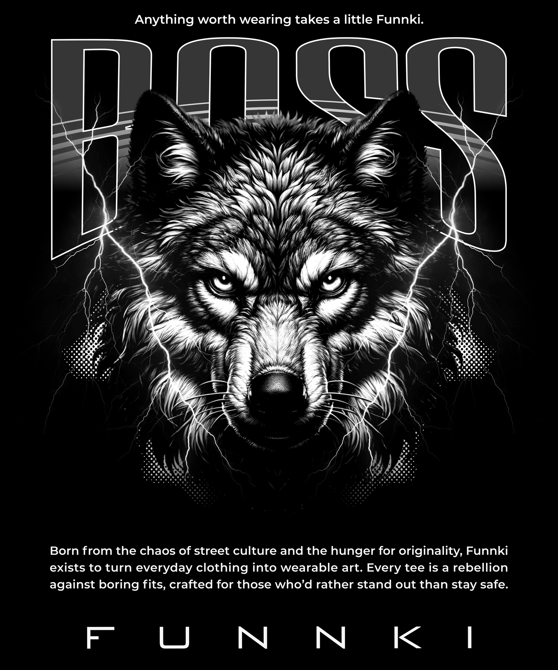 Men's Black Funnki The Boss Special Printed Unisex Classic T-shirt