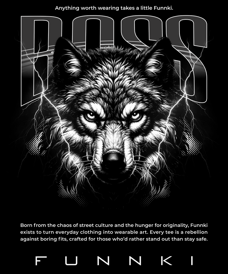 Men's Black Funnki The Boss Special Printed Unisex Classic T-shirt