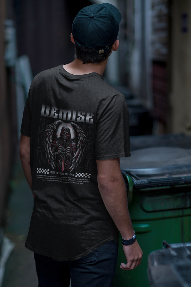 Men's Black Demise Printed Unisex Classic T-shirt