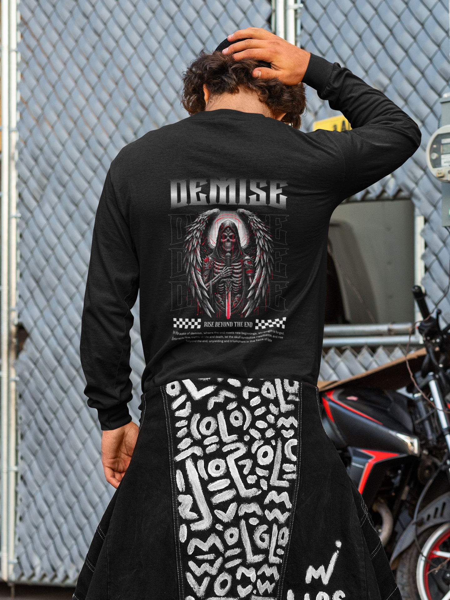 Men's Black Demise Printed Unisex Classic T-shirt