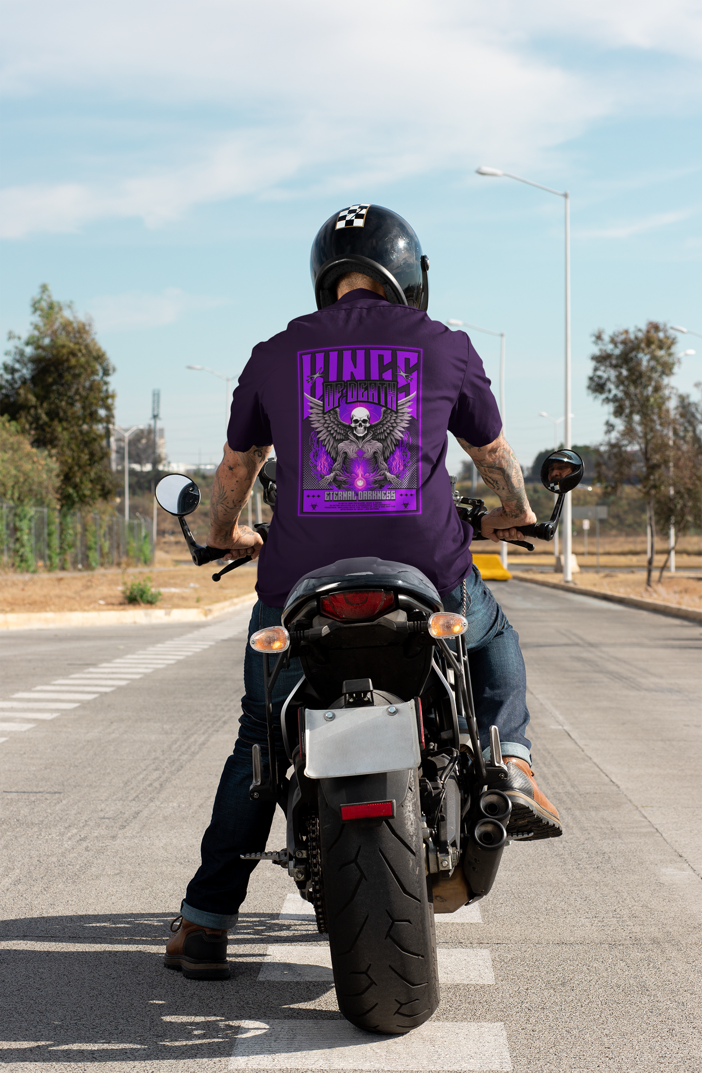 Men's Purple Kings Of Death Printed Unisex Classic T-shirt