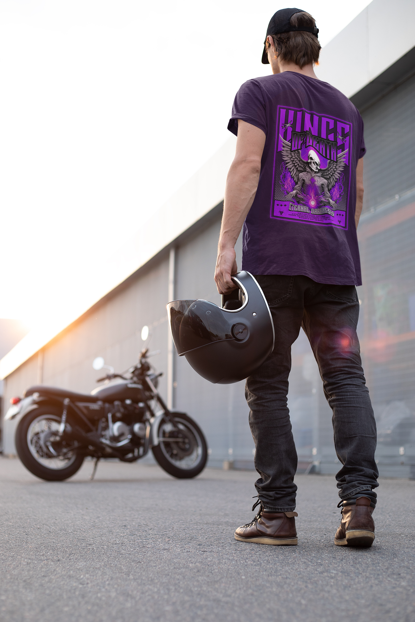 Men's Purple Kings Of Death Printed Unisex Classic T-shirt
