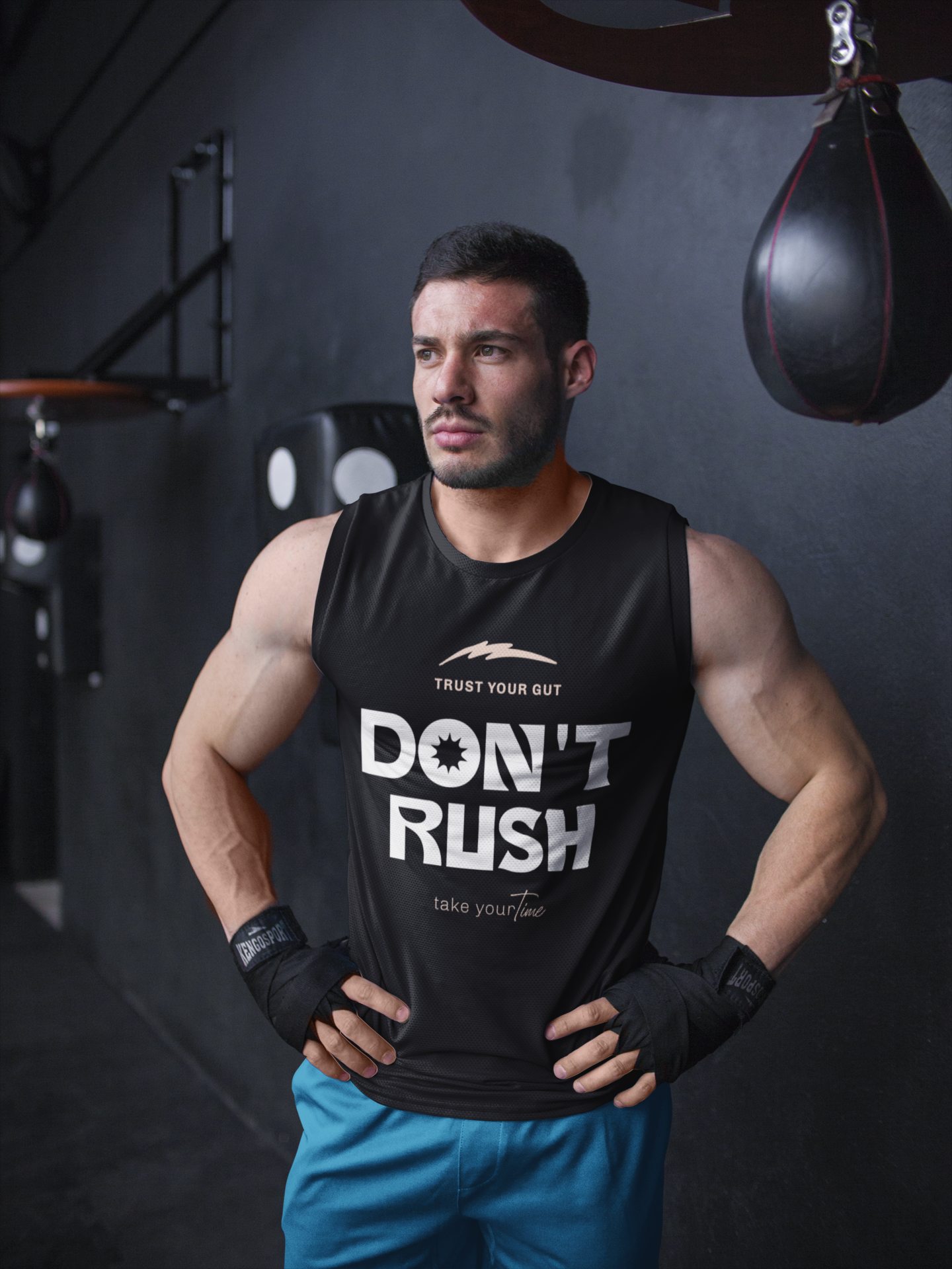 Men's Don't Rush Take Your Time Graphic Printed Sleeveless Vest