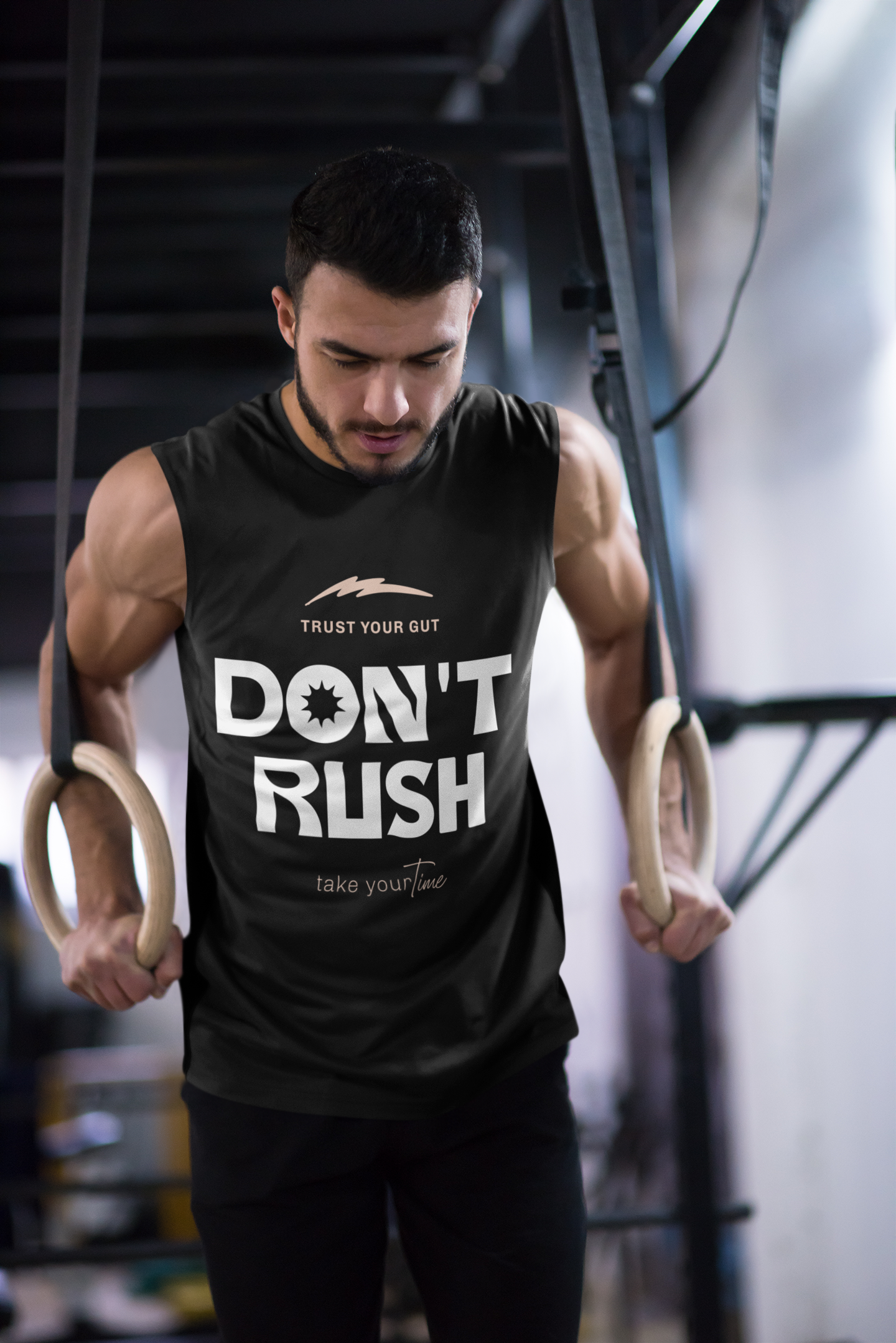 Men's Don't Rush Take Your Time Graphic Printed Sleeveless Vest