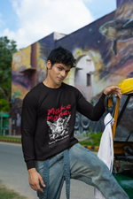 Men's Black Make Money Graphic Printed Unisex Sweatshirt