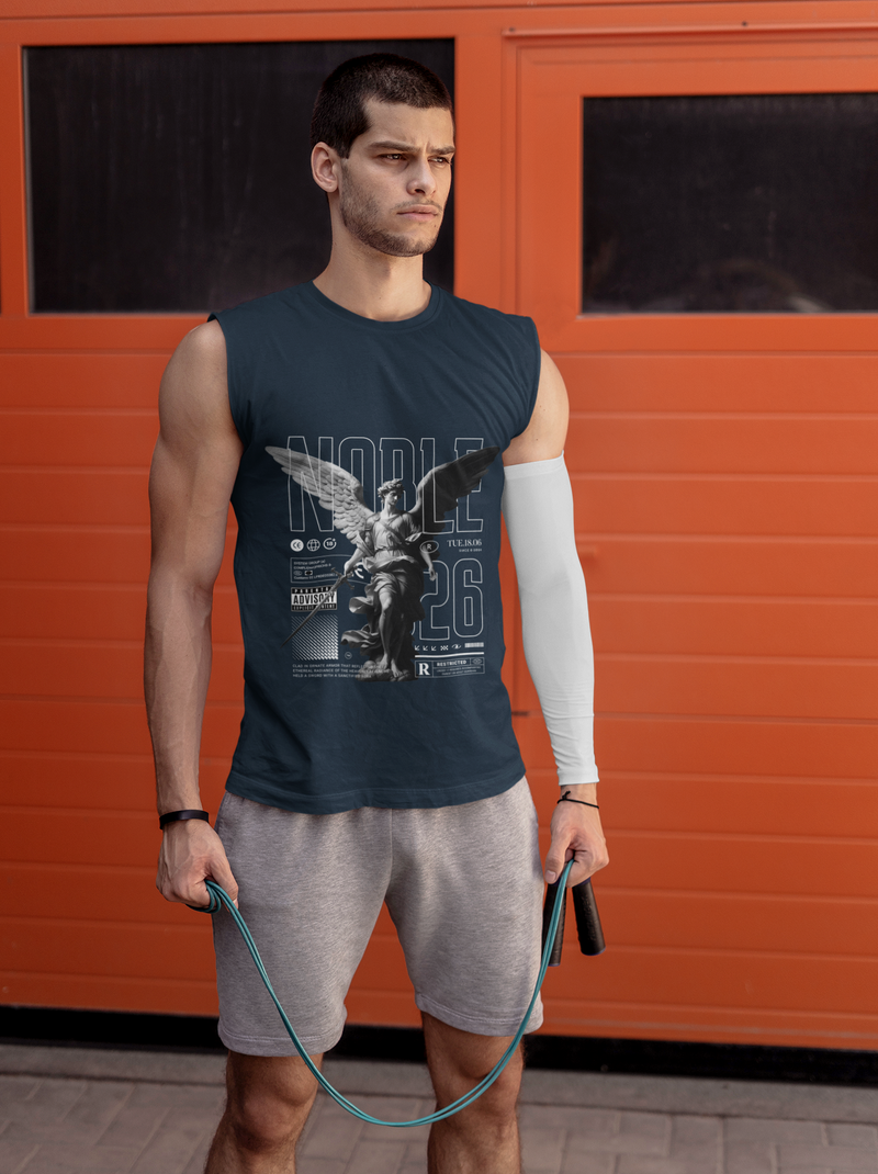 Men's Navy Blue Noble Graphic Printed Vest