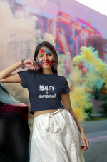 Women's Navy Blue Graphic Printed Short Top