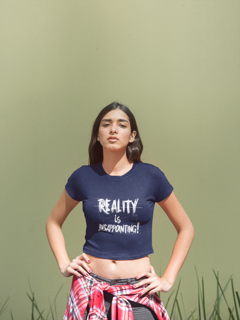 Women's Navy Blue Graphic Printed Short Top