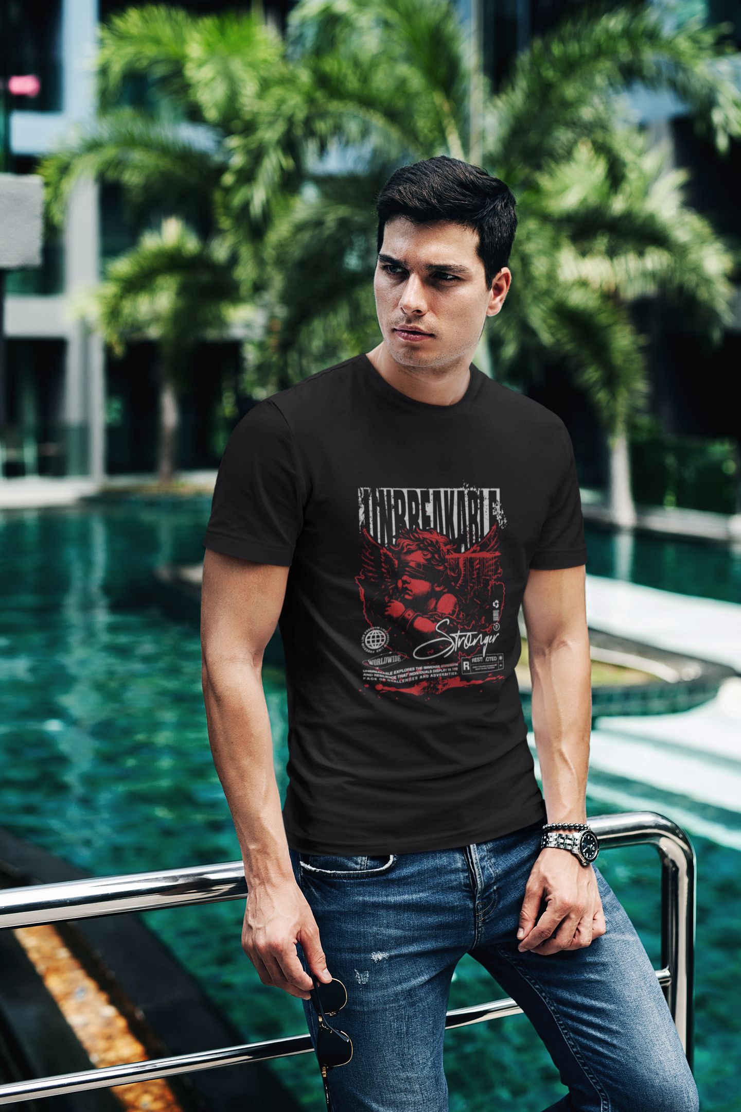 Men's Black Unbreakable Printed Unisex Classic T-shirt