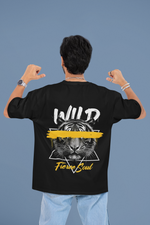 Men's Black Wild Soul Oversized Graphic Printed T-shirt