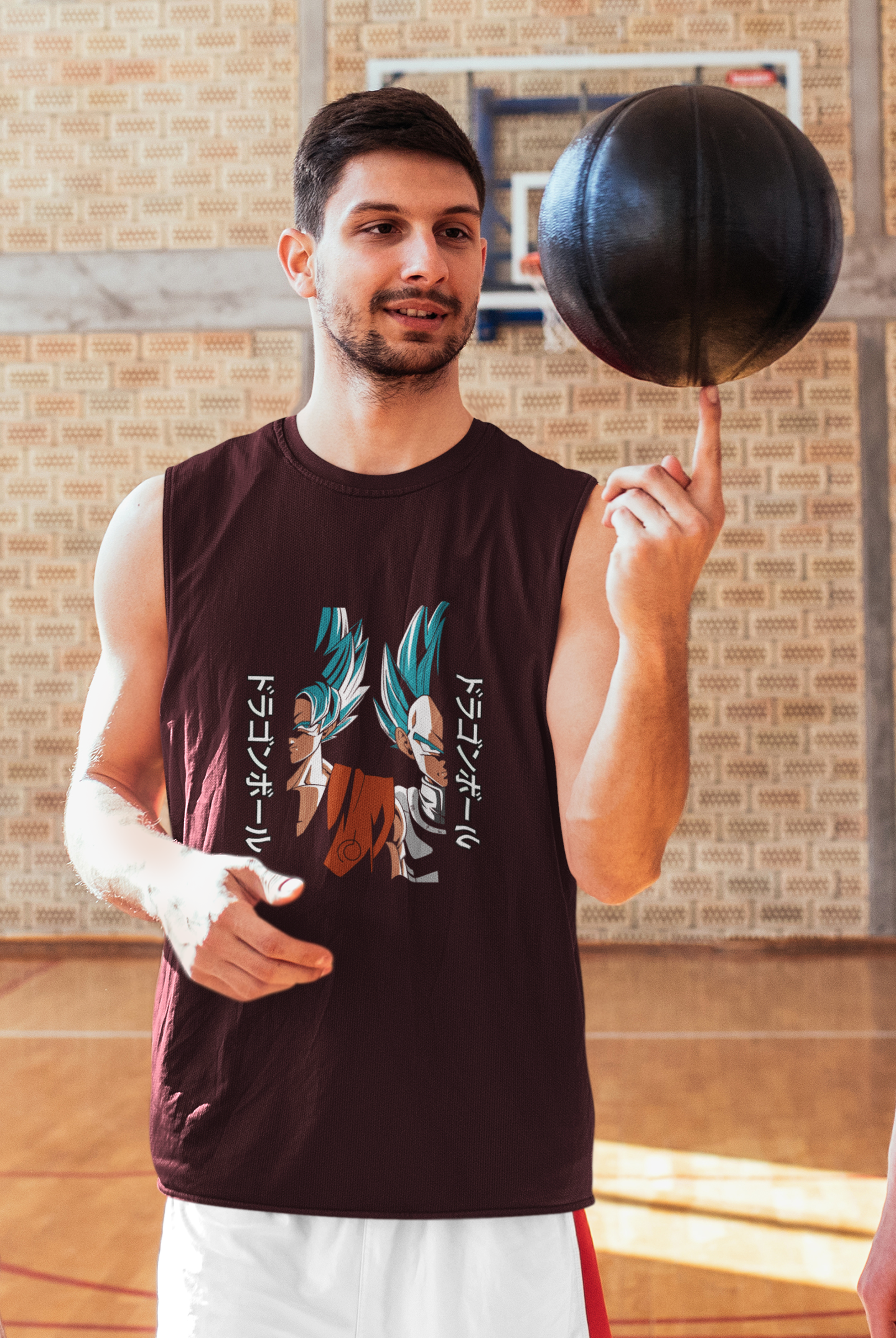 Men's Maroon Anime Graphic Printed T-shirt
