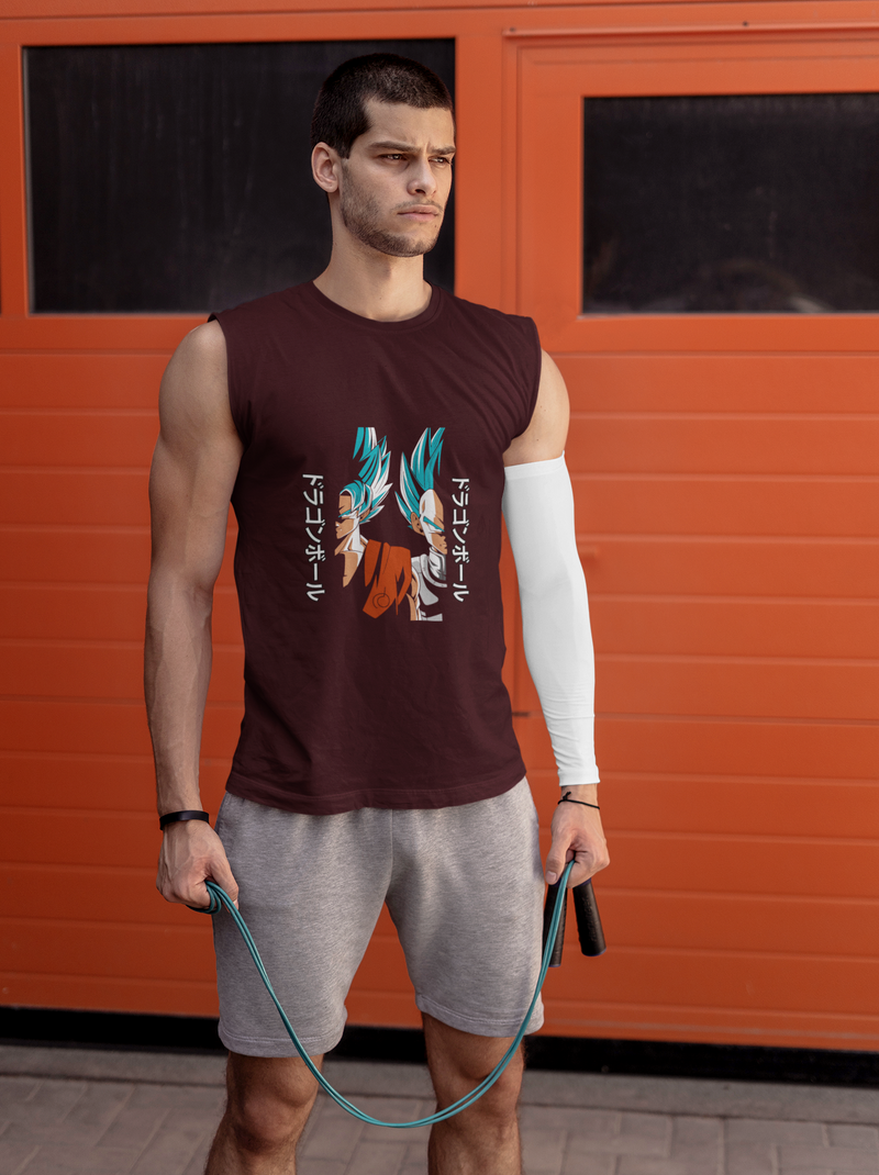 Men's Maroon Anime Graphic Printed T-shirt