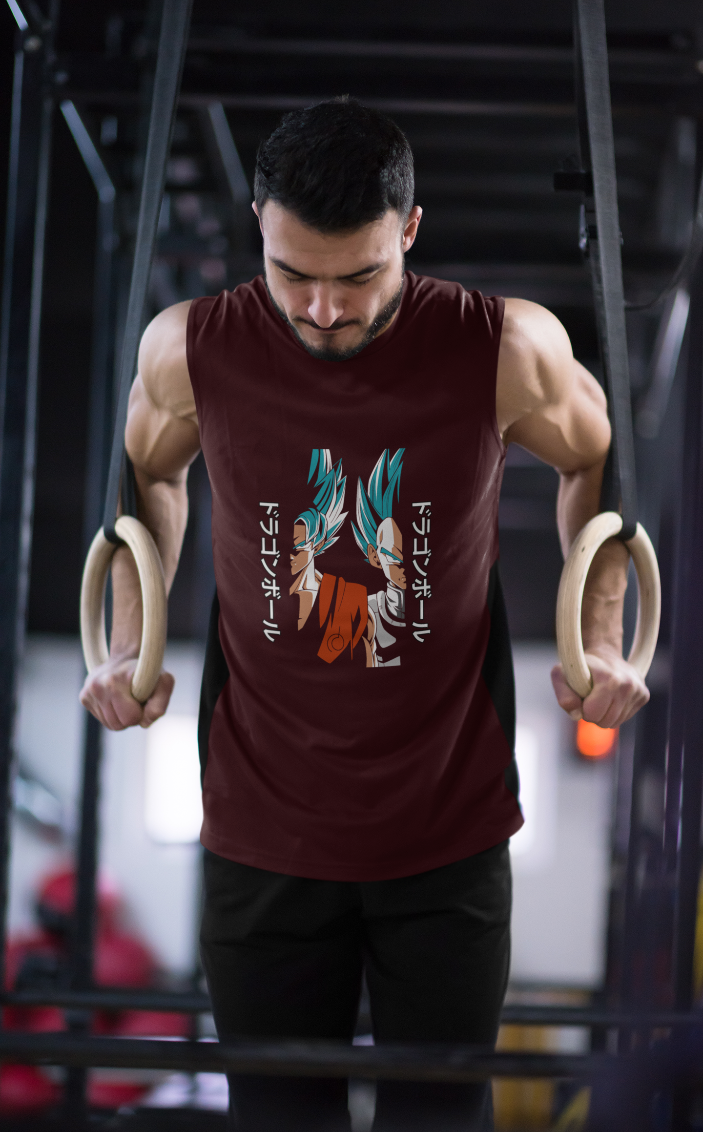 Men's Maroon Anime Graphic Printed T-shirt