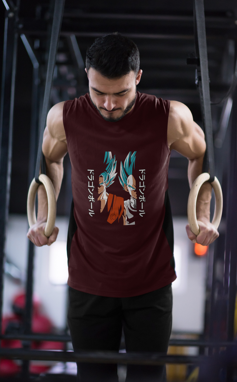 Men's Maroon Anime Graphic Printed T-shirt