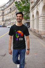 Men's Black Anime Special Unisex Printed T-Shirt