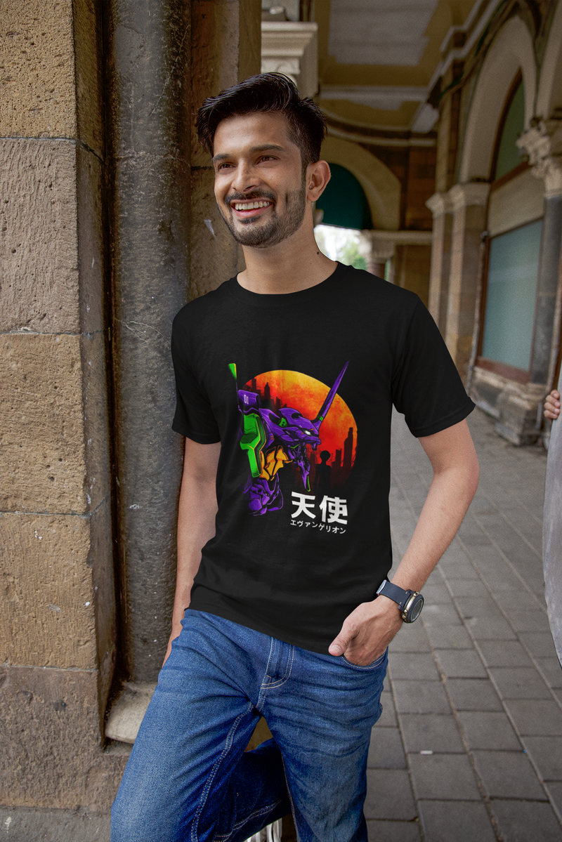 Men's Black Anime Special Unisex Printed T-Shirt
