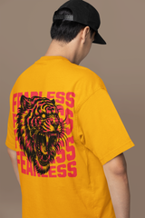 Men's Funnki Fearless Tiger Special Printed Oversized Classic T-shirt