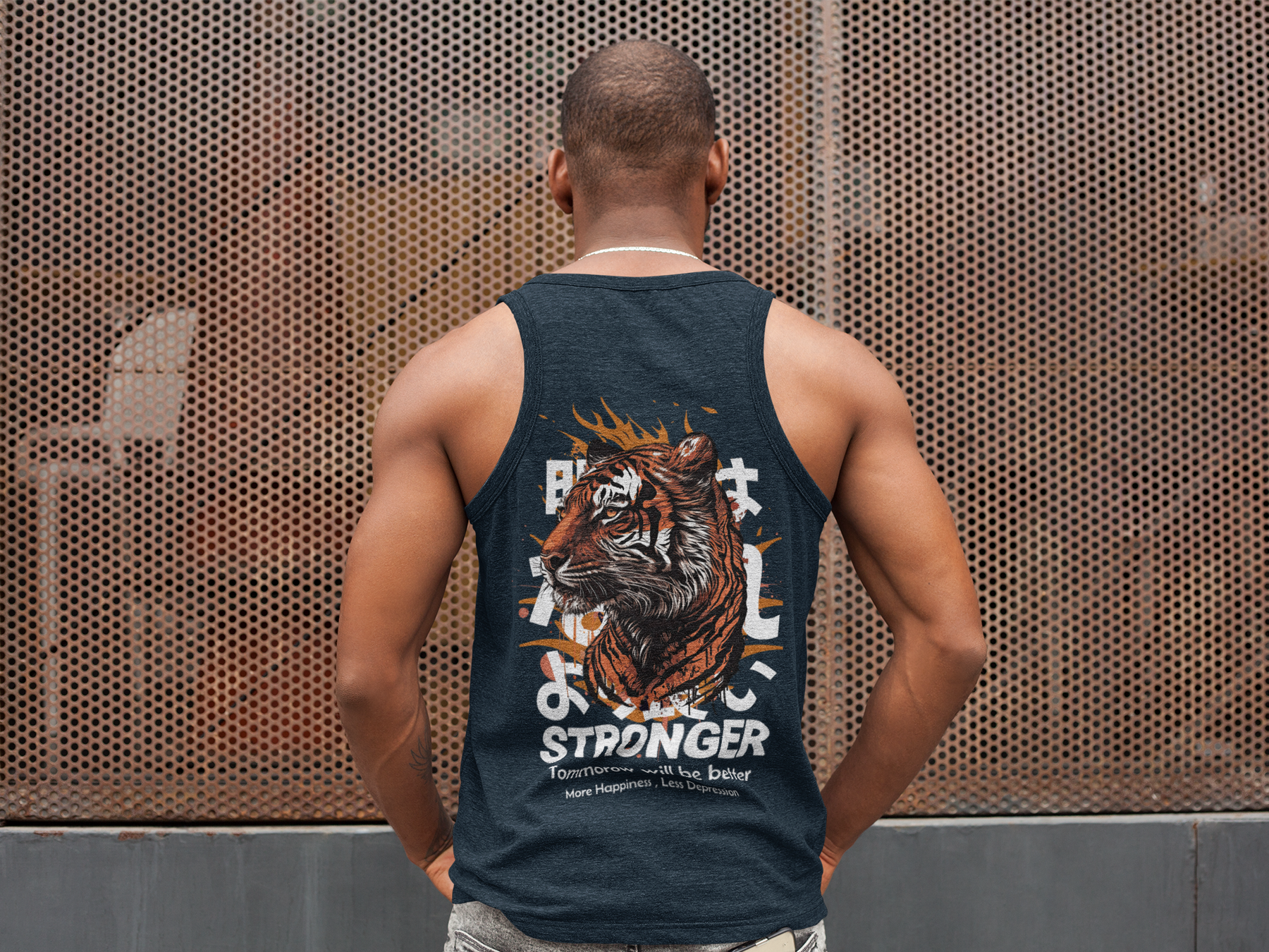 Men's STRONGER Graphic Printed Sleeveless Vest
