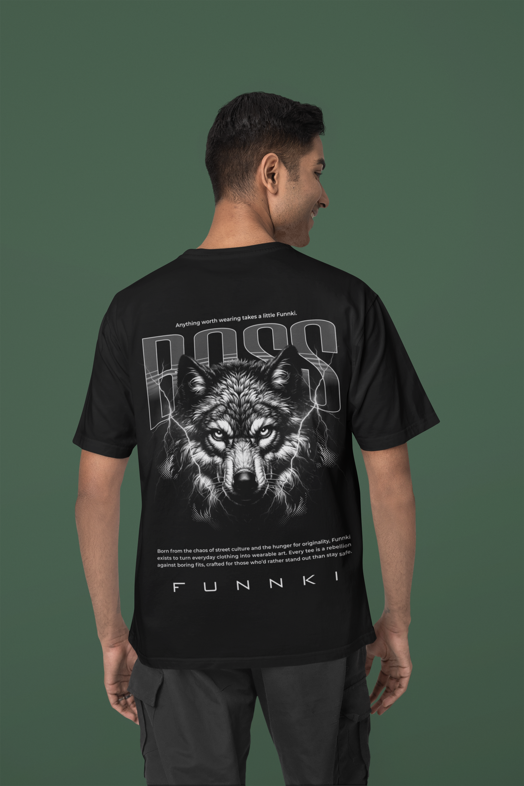 Men's Black Funnki The Boss Special Printed Unisex Classic T-shirt