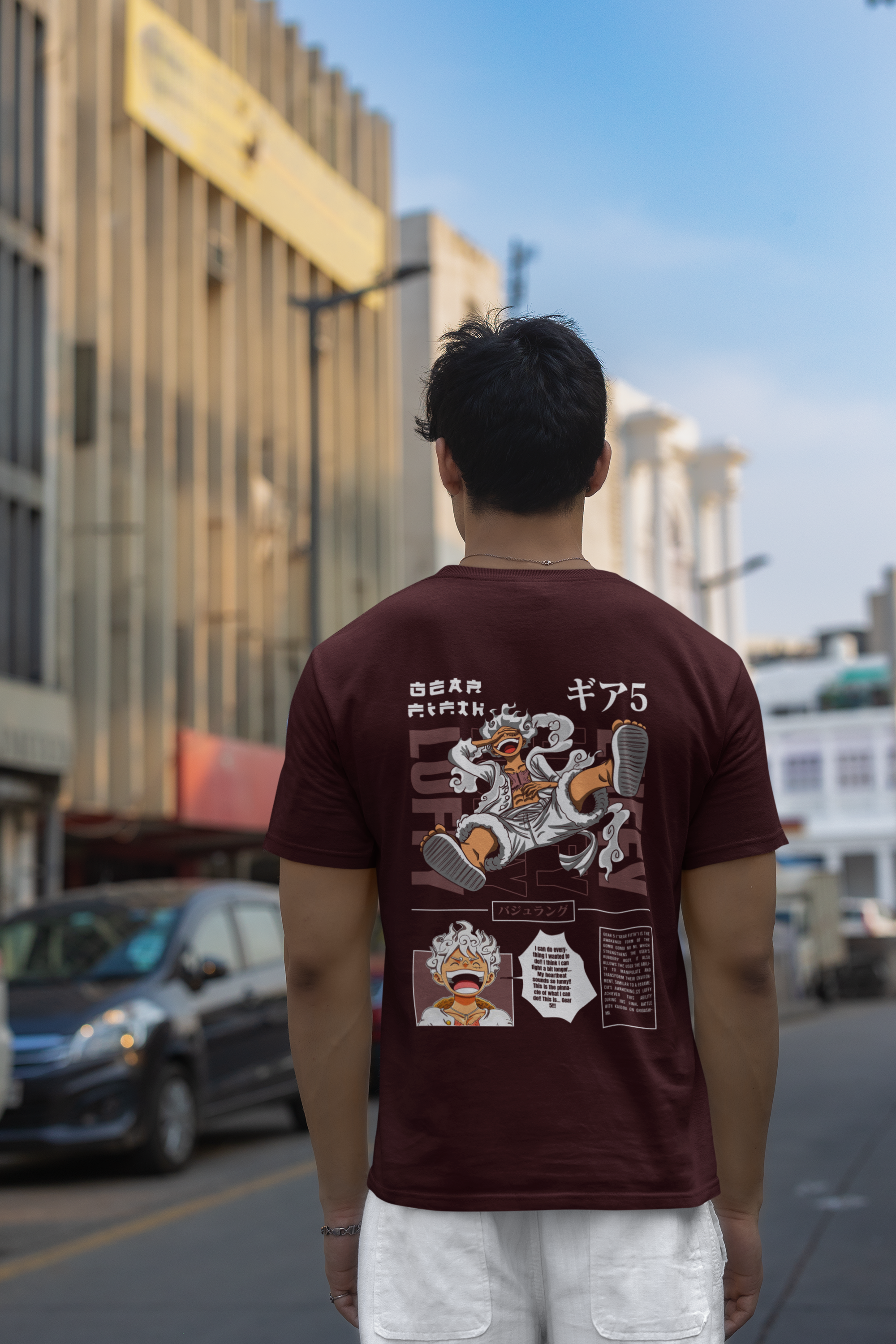 Men's Maroon LUFFY Anime Special Unisex Printed T-Shirt