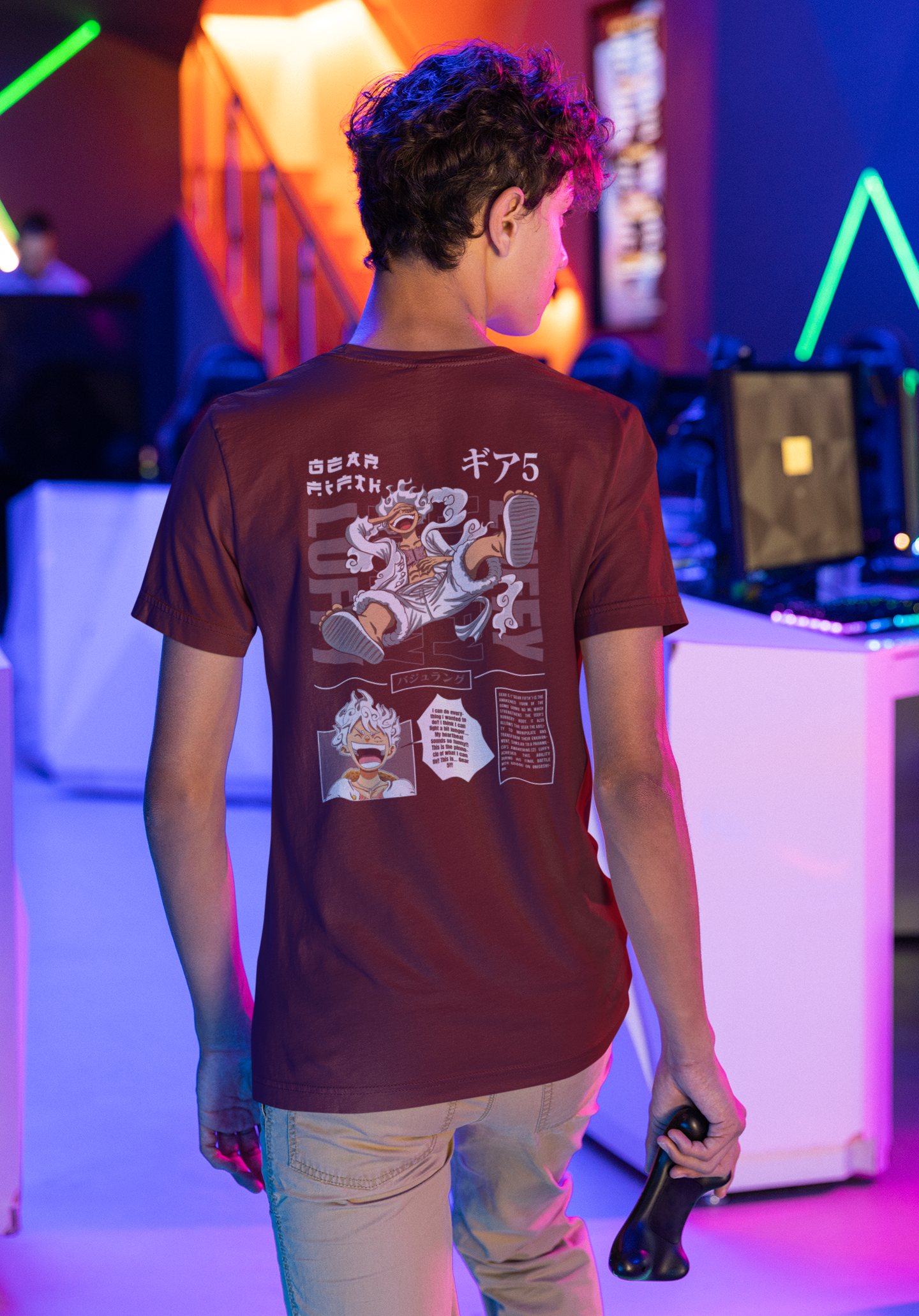 Men's Maroon LUFFY Anime Special Unisex Printed T-Shirt