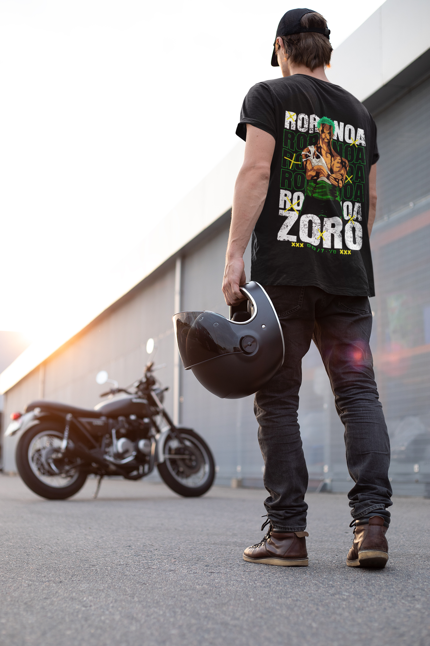 Men's Black Roronoa Zoro Anime Special Unisex Printed T-Shirt