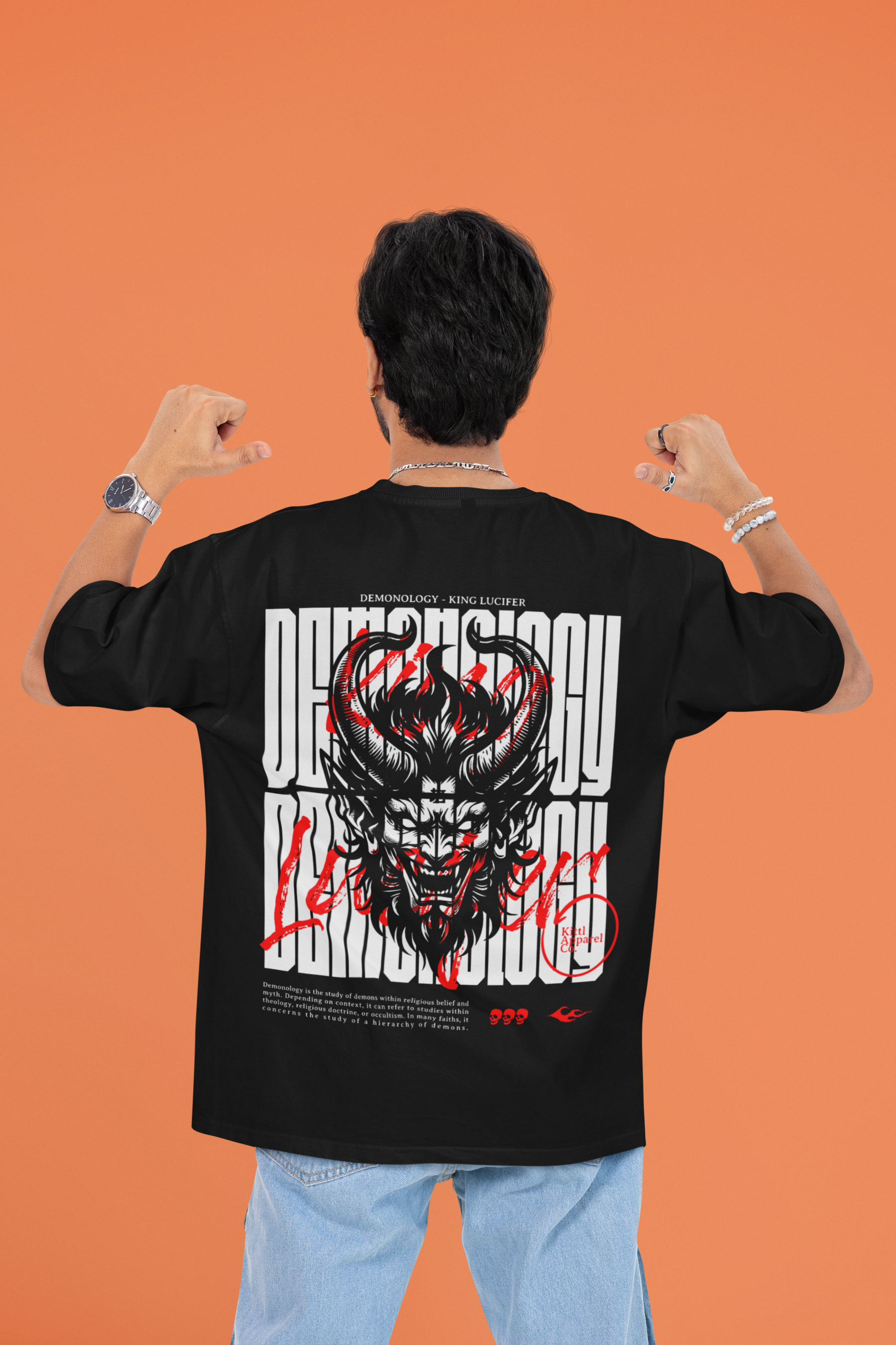 Men's KING LUCIFER Oversized Classic Printed T-Shirt